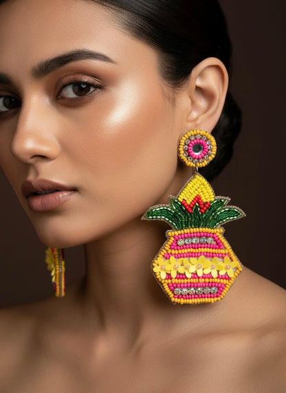 Kalash Handmade Beaded Earrings