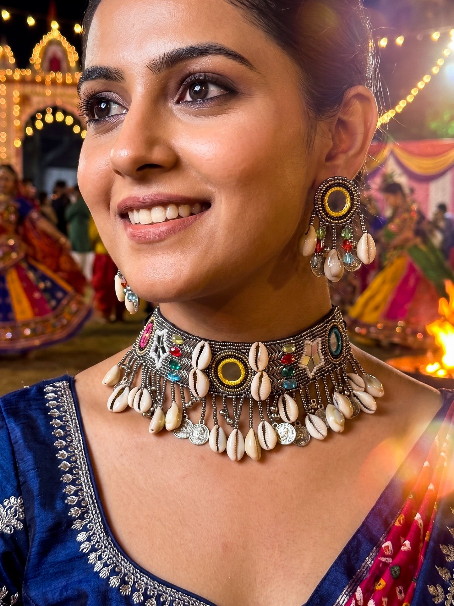 Riwaaz Handmade Beaded Necklace & Earrings Set