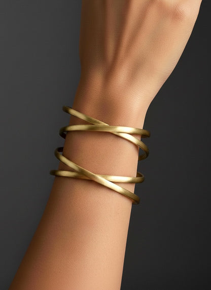 Elina Twist Brass Cuff Bracelet