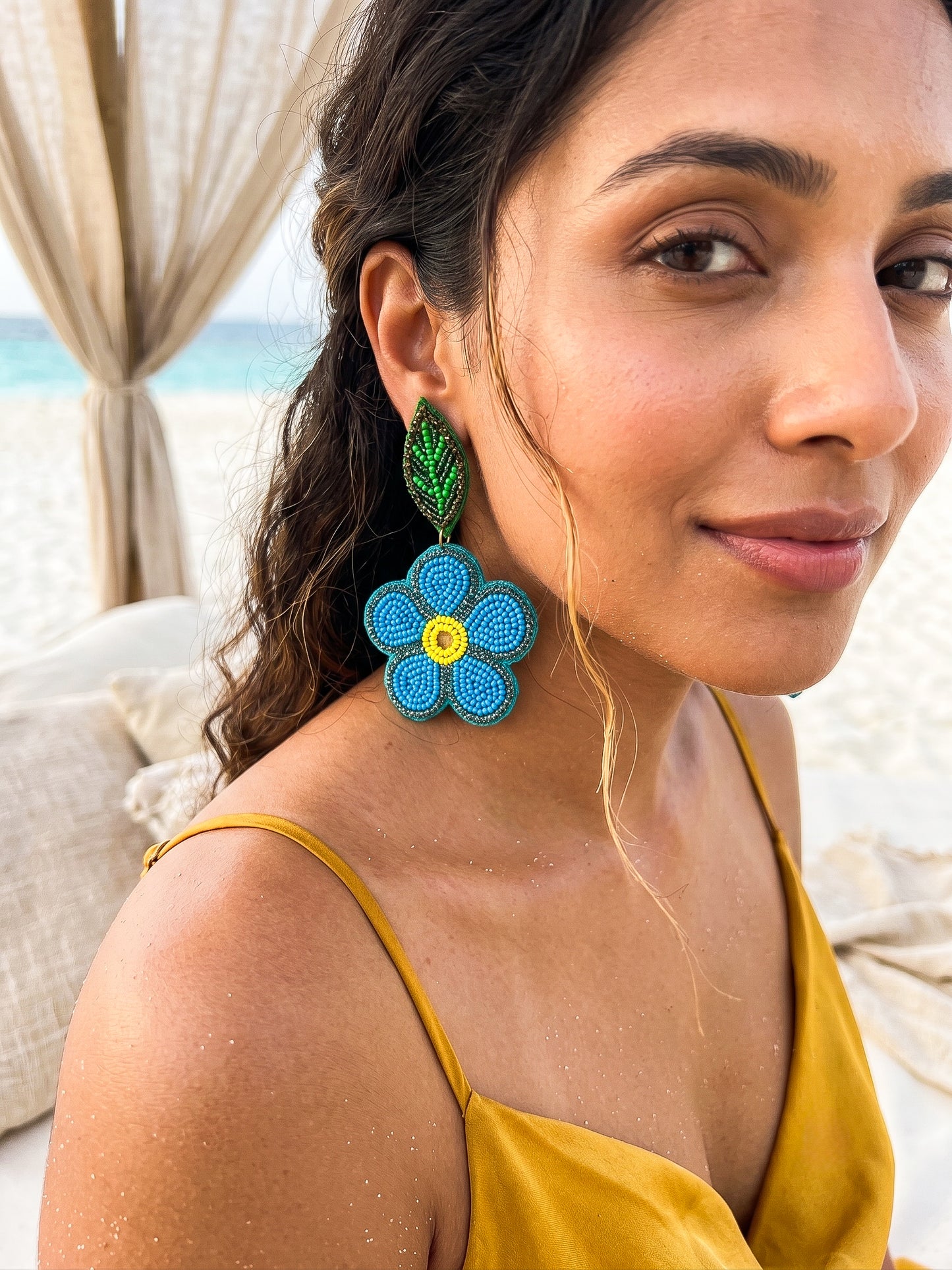 Spring Blossom Handmade Beaded Flower Earring