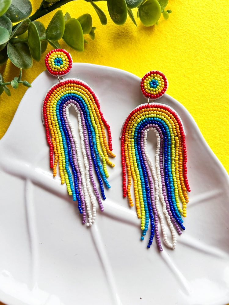 Rainbow Fringe Earrings