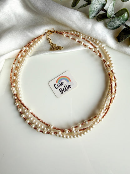 Eva Sleek Pearl Handmade Necklace