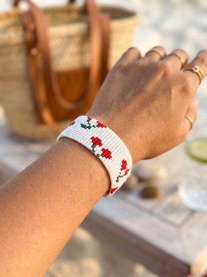 Cherry Picked Handmade Beaded Bracelet