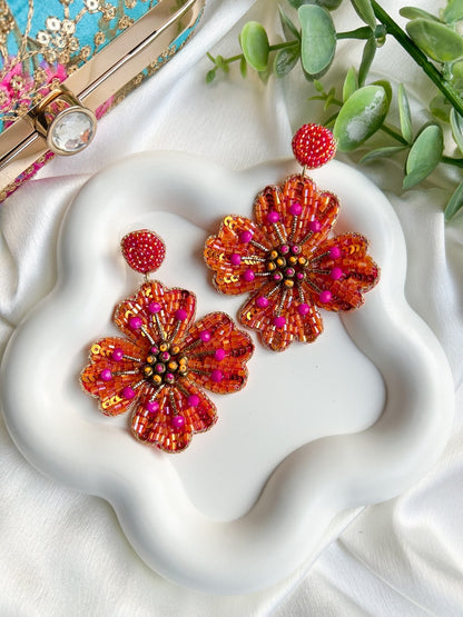 Sunset Glow Flower Earrings