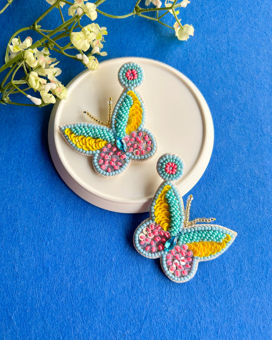 Turquoise Sunshine Butterfly Earrings
