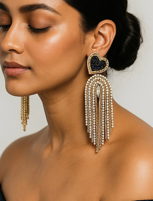 Heart Of Gold Handmade Beaded Earrings