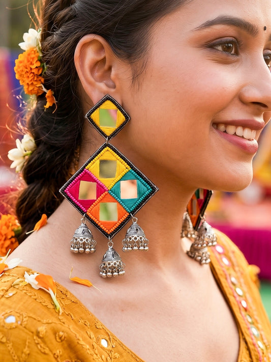 Ranjhana Handmade Beaded Jhumka Earrings