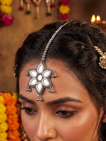 Naaz Mirror Handmade Beaded Maangtika