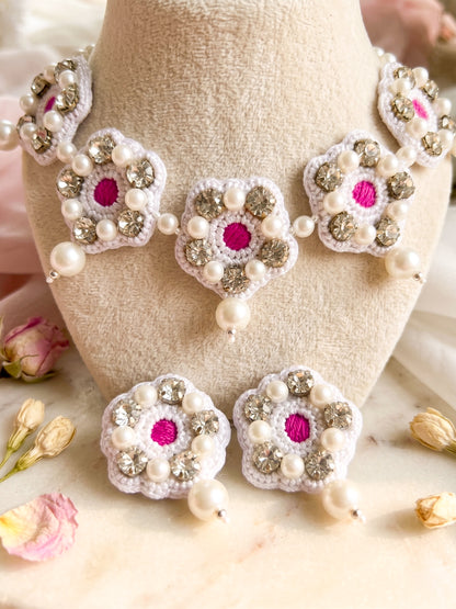 Luna Pearl Handmade Necklace + Earrings Set