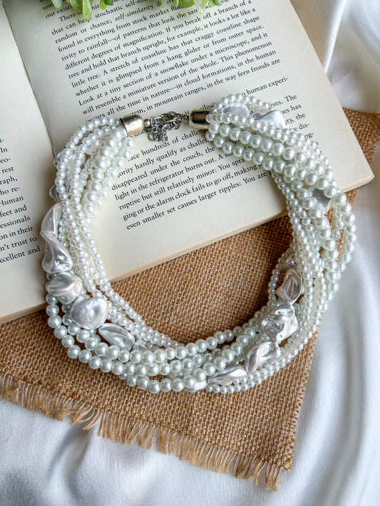 Celeste Pearl Handmade Necklace - White