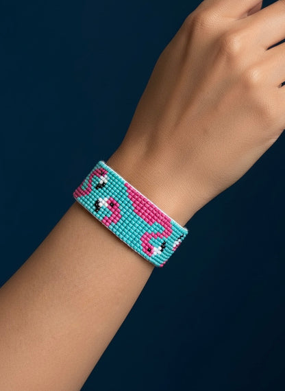 Flamingo Pop Handmade Beaded Bracelet
