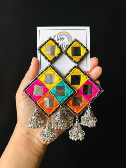 Ranjhana Handmade Beaded Jhumka Earrings