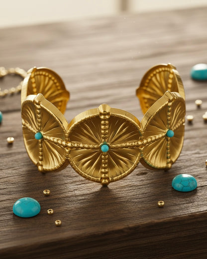 Ferozet 304 Stainless Steel 18k Real Gold Plated Cuff Bracelet