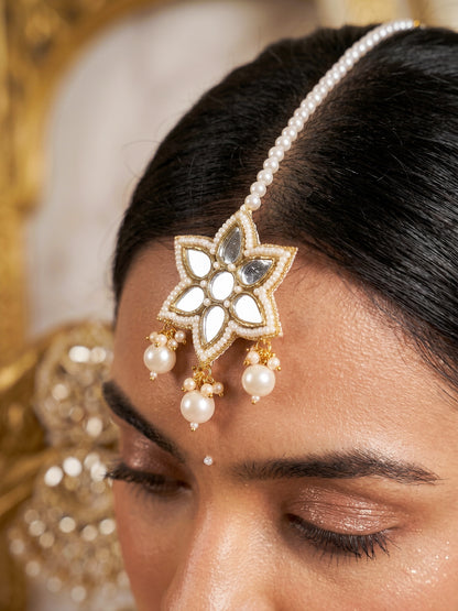 Noor Mirror Handmade Beaded Maangtika