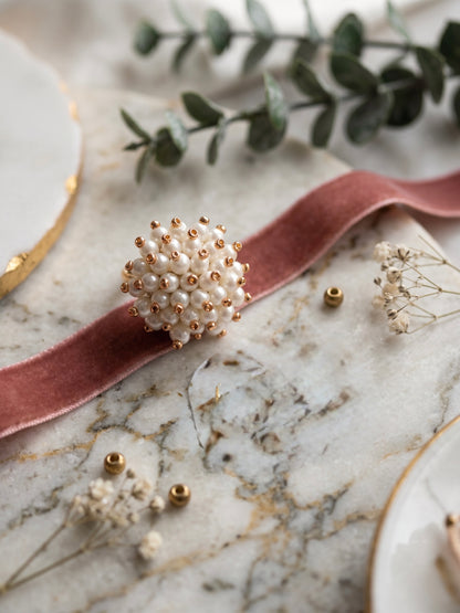 Sitara Pearl Handmade Beaded Ring