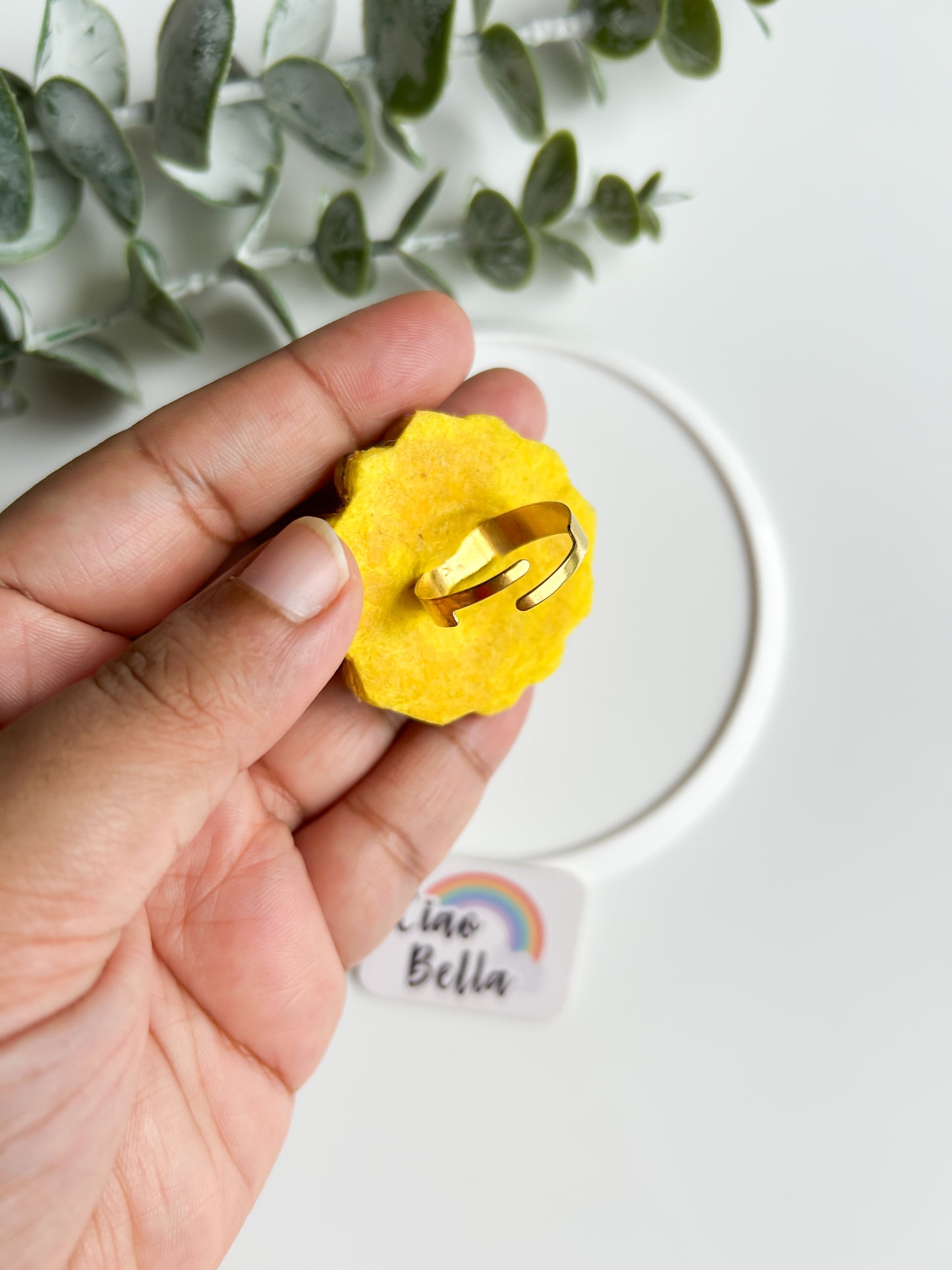 Sparkling Sunflower Handmade Beaded Ring