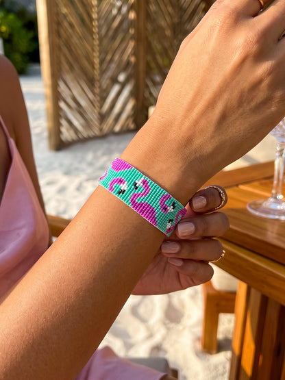 Flamingo Pop Handmade Beaded Bracelet