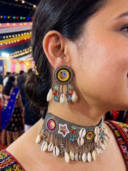 Riwaaz Handmade Beaded Necklace & Earrings Set