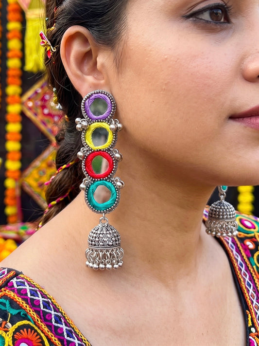 Darpan Handmade Beaded Jhumka Earrings