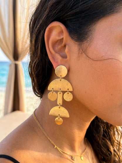 Cosmos Handmade Brass Earrings