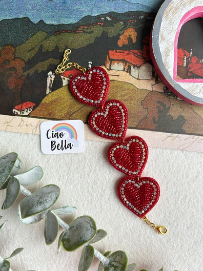 Eternal Love Heart Handmade Beaded Bracelet