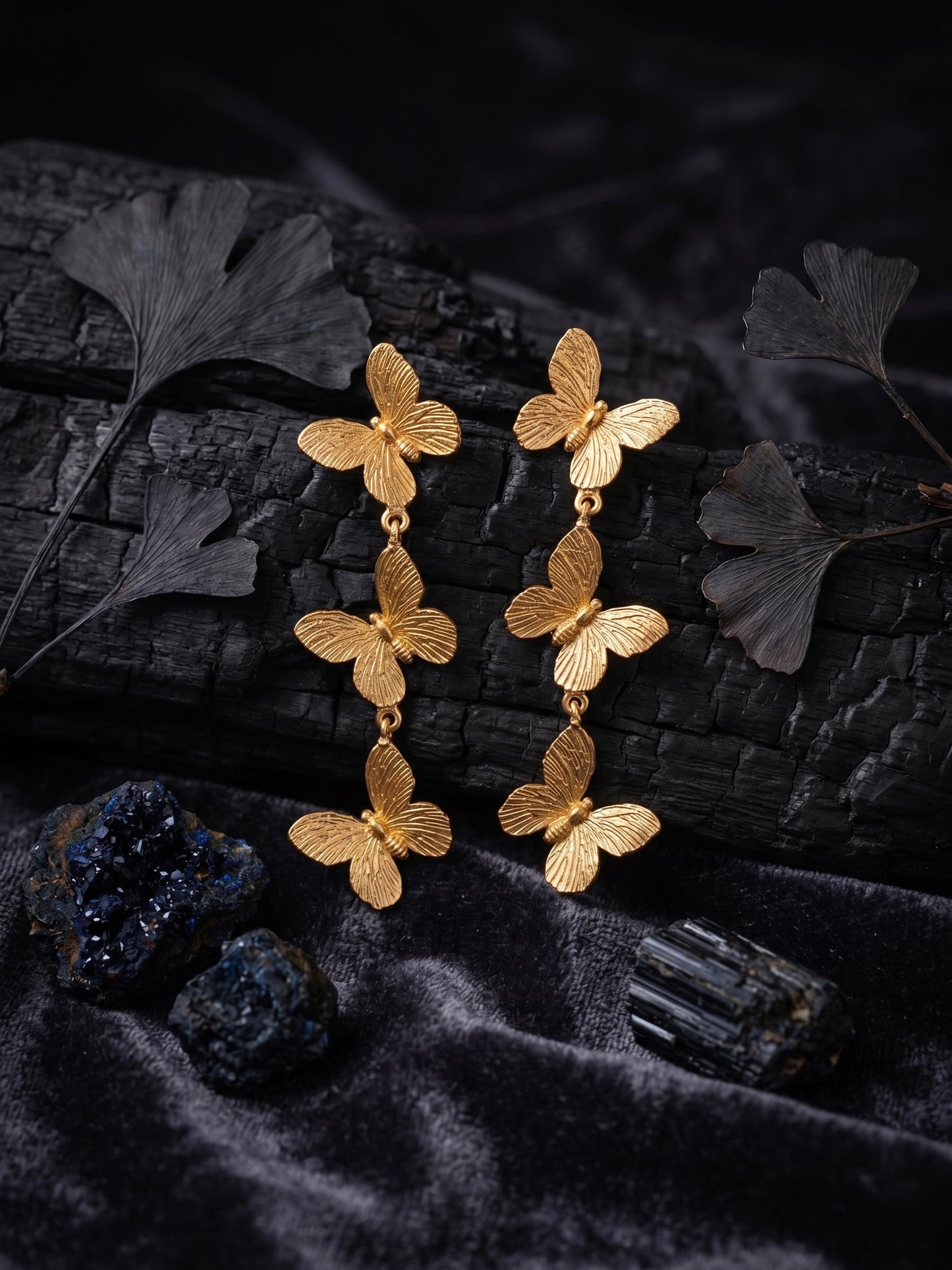 Wild Flutter Butterfly Handmade Brass Earrings