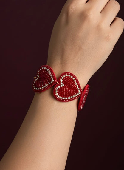Eternal Love Heart Handmade Beaded Bracelet