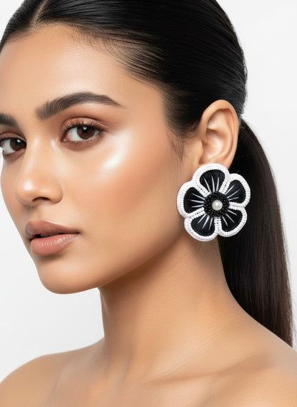 Twilight Blossom Handmade Beaded Earrings