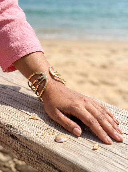 Elina Twist Brass Cuff Bracelet