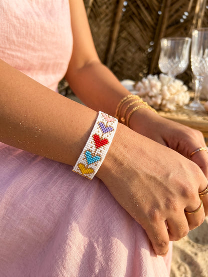 Sweetheart Rainbow Handmade Beaded Bracelet