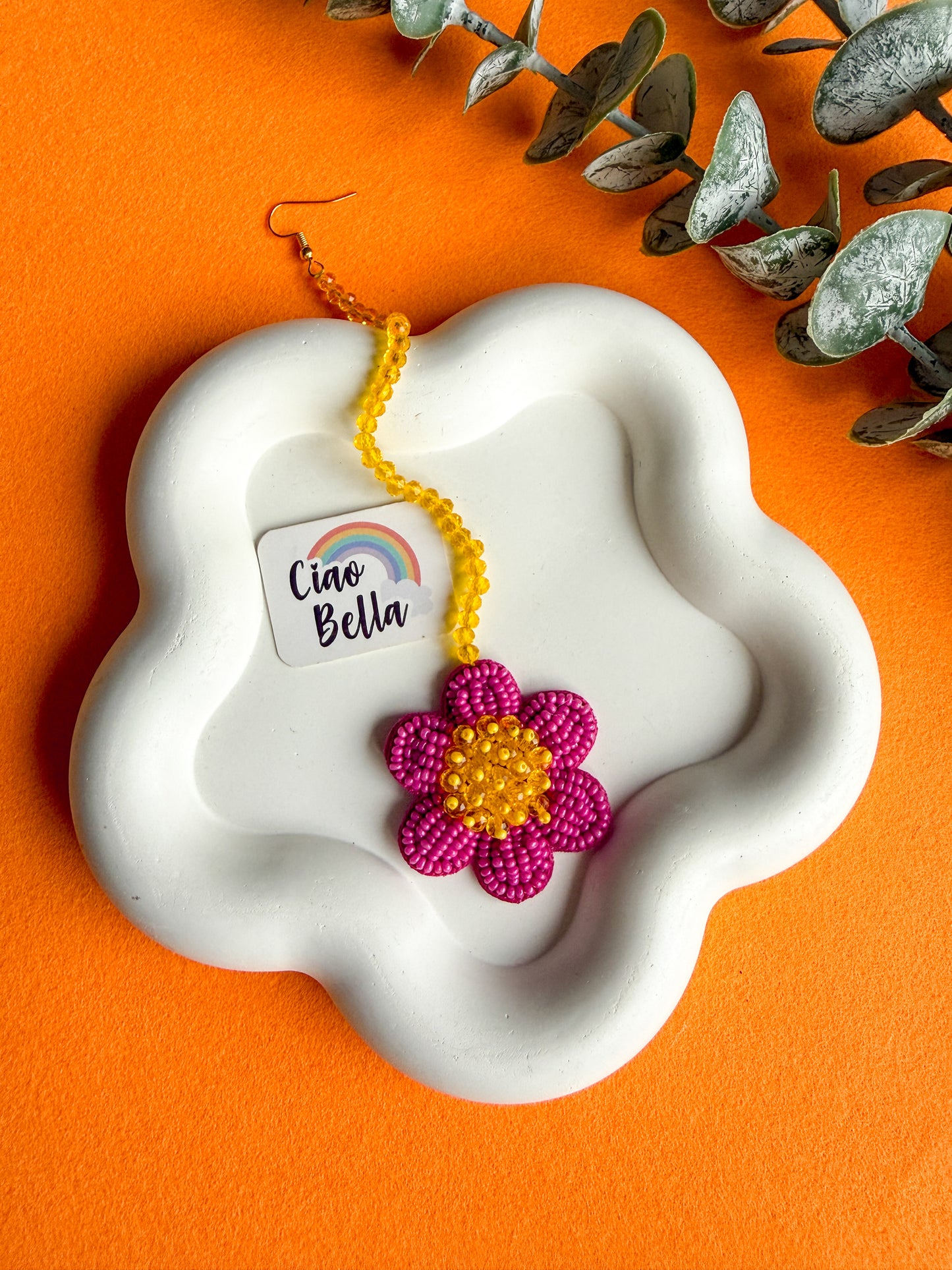 Pink Daisy Handmade Beaded Maangtika