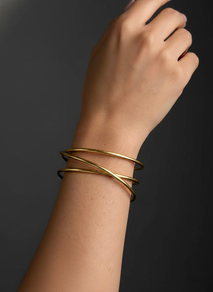 Boho Breeze Brass Cuff Bracelet