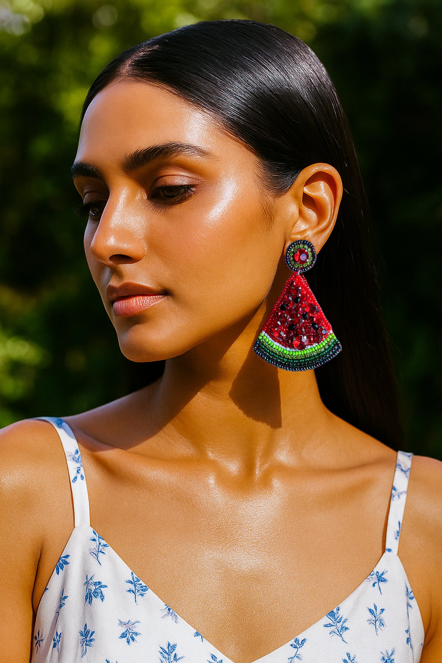 Watermelon Crush Handmade Beaded Earrings