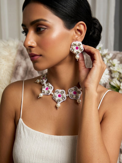 Luna Pearl Handmade Necklace + Earrings Set