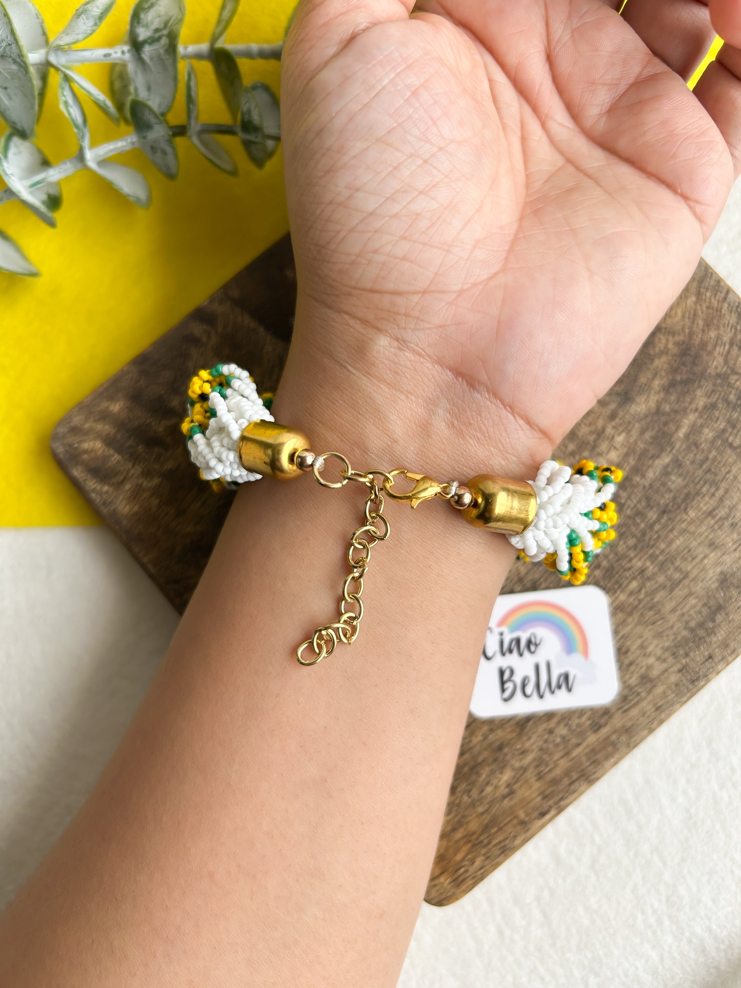 Luxe Flora Sunflower Handmade Beaded Bracelet