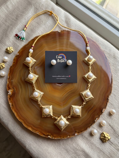Suhana Pearl Handmade Brass Necklace Set