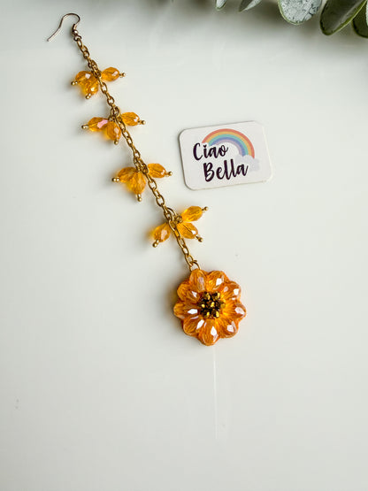 Sparkling Sunflower Handmade Beaded Maangtika