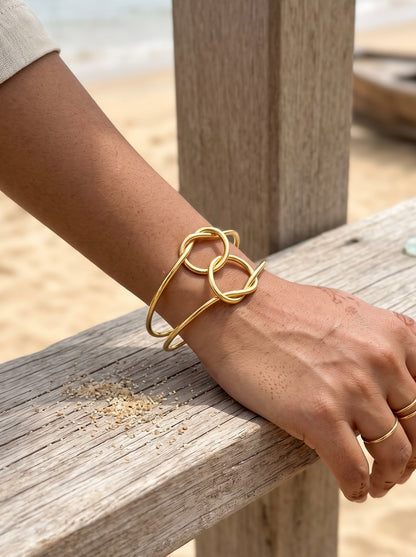 Knotted Brass Cuff Bracelet