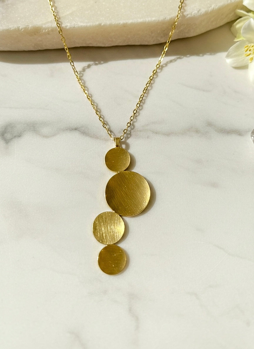 Celeste Circles Handmade Brass Necklace