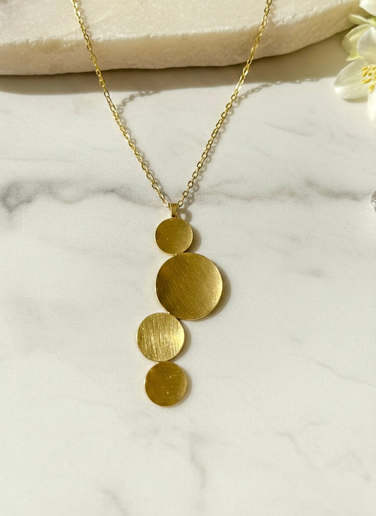 Celeste Circles Handmade Brass Necklace