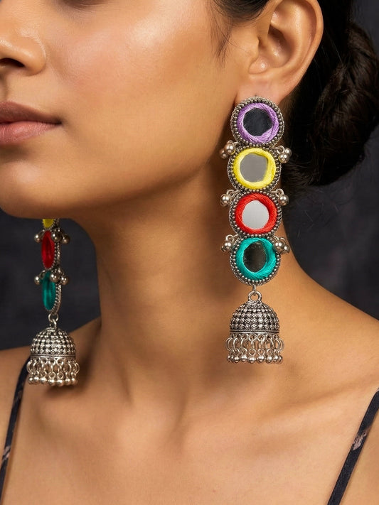 Darpan Handmade Beaded Jhumka Earrings