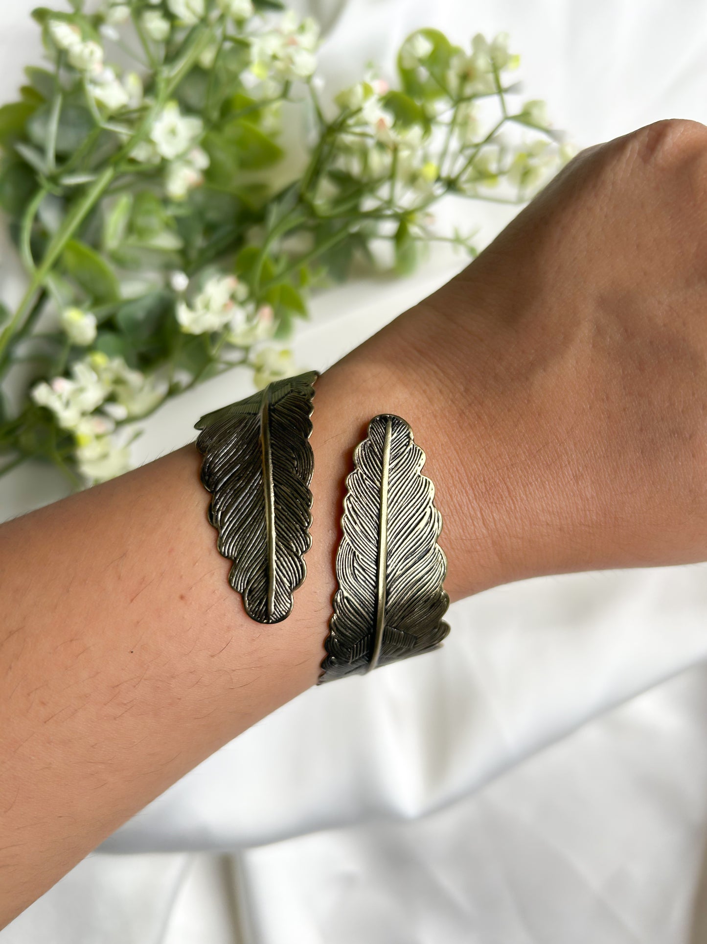 Evergreen Brass Cuff Bracelet