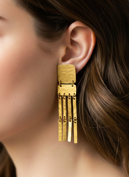 Juno Brass Drops Handmade Brass Earrings