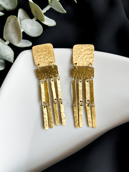 Juno Brass Drops Handmade Brass Earrings