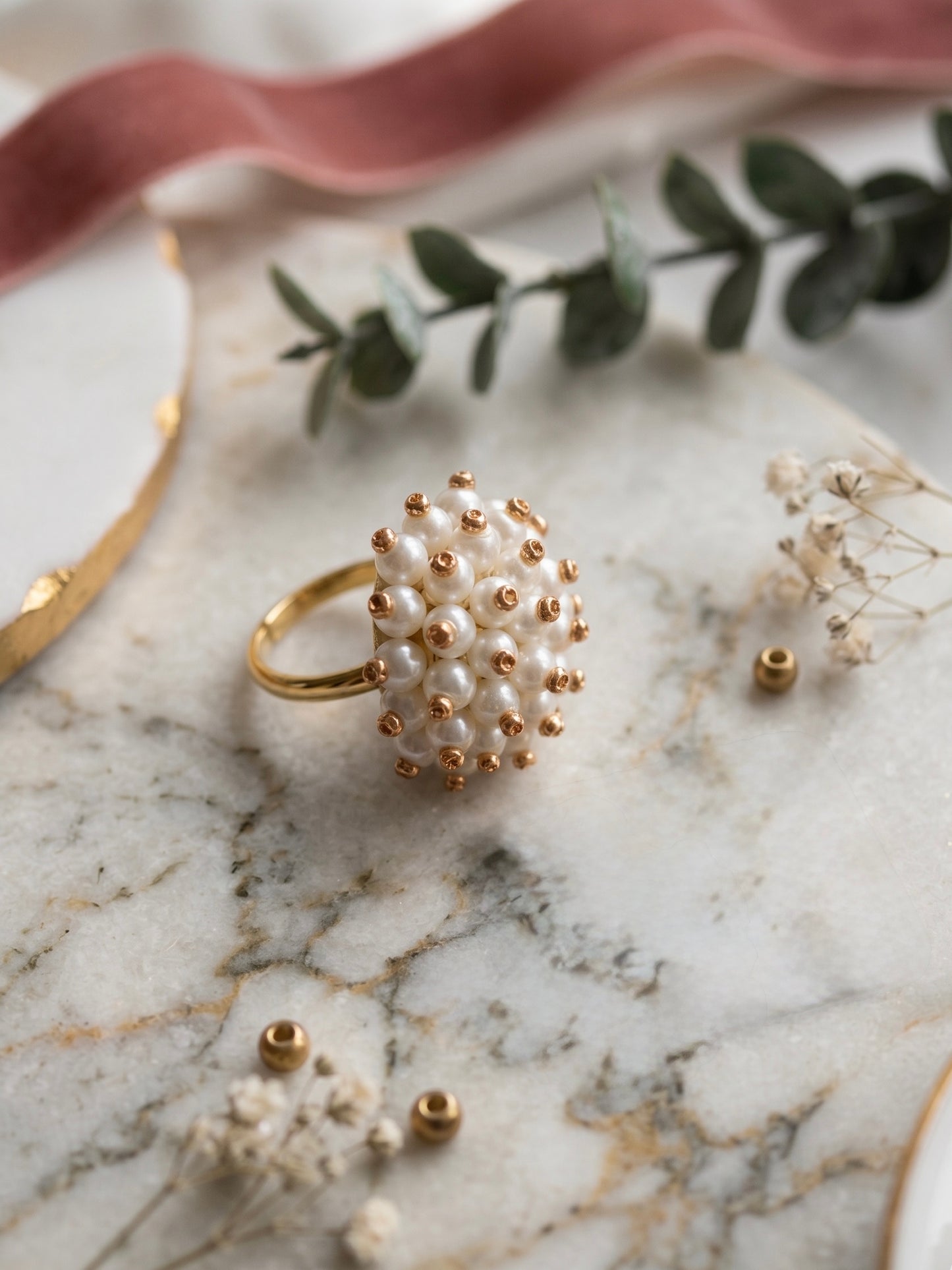 Sitara Pearl Handmade Beaded Ring