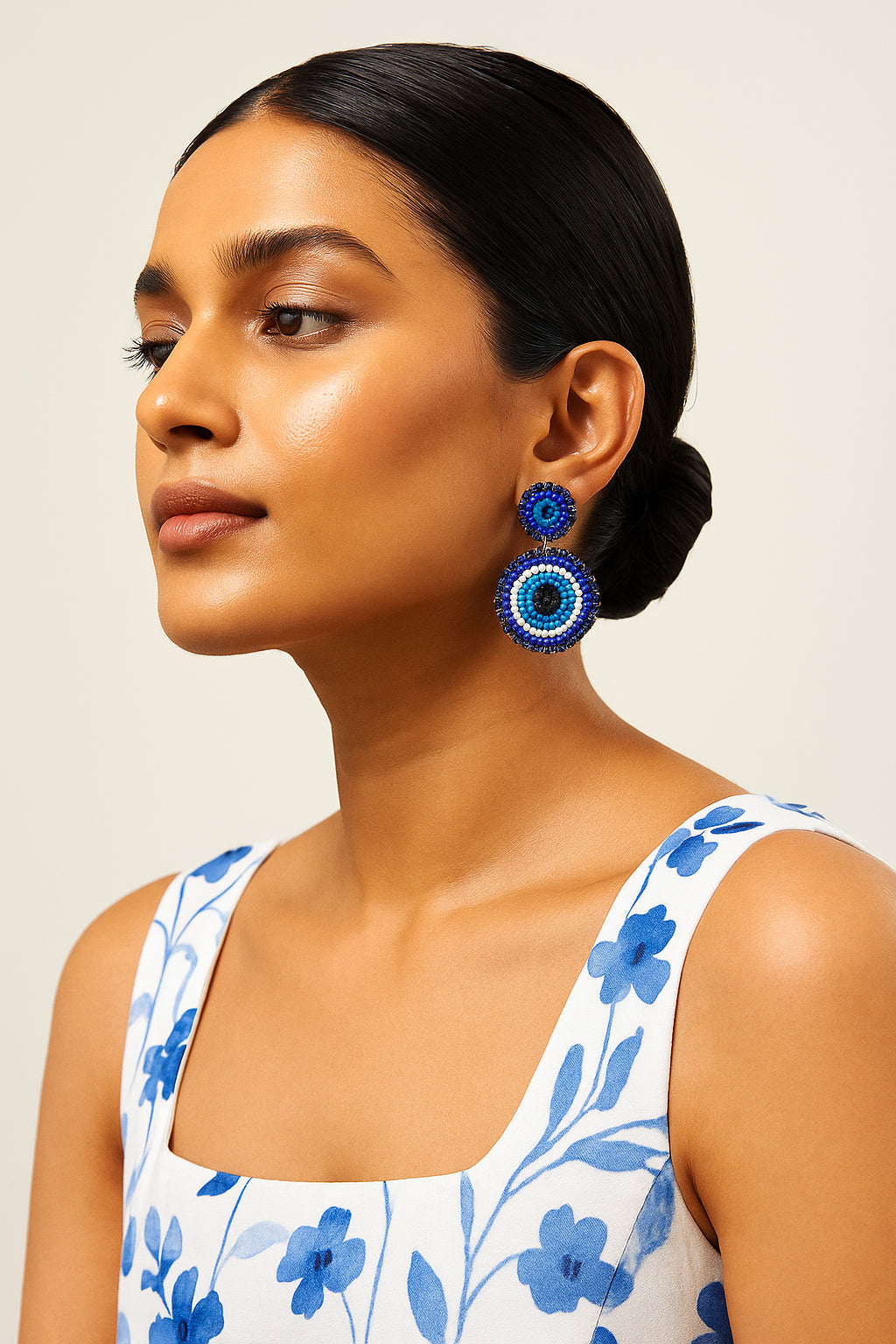 Mini Evil Eye Handmade Beaded Earrings