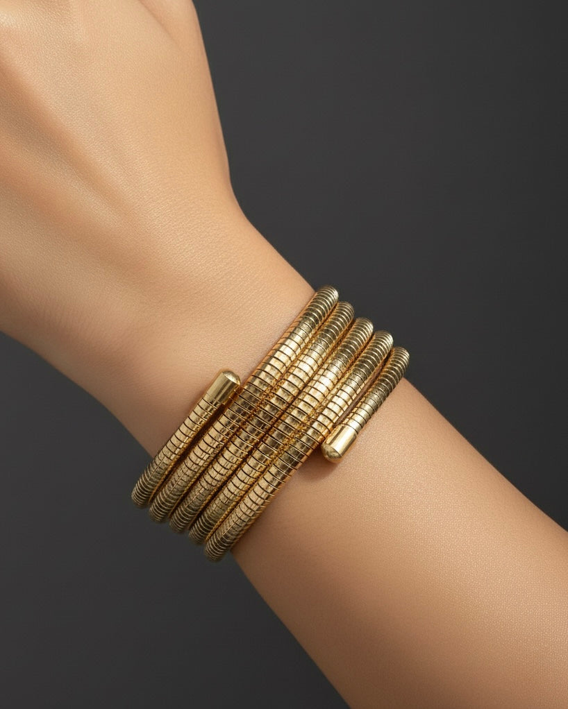 Spiral 304 Stainless Steel Cuff Bracelet