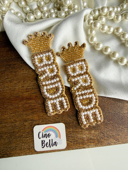 Bride Handmade Beaded Earrings