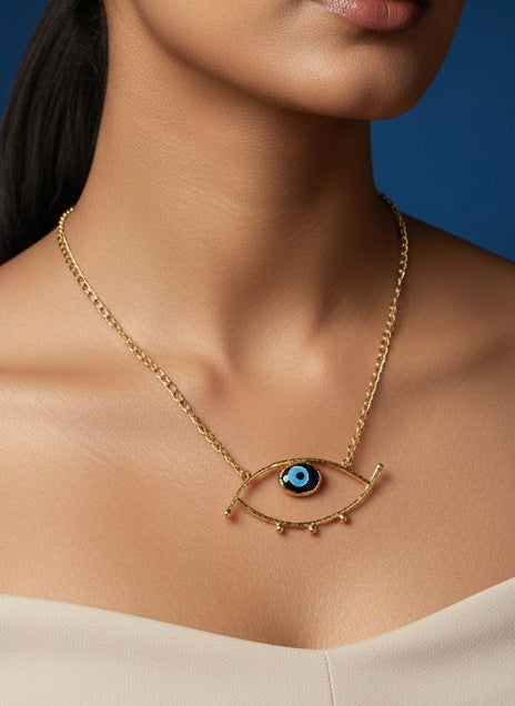 Evil Eye Brass Necklace
