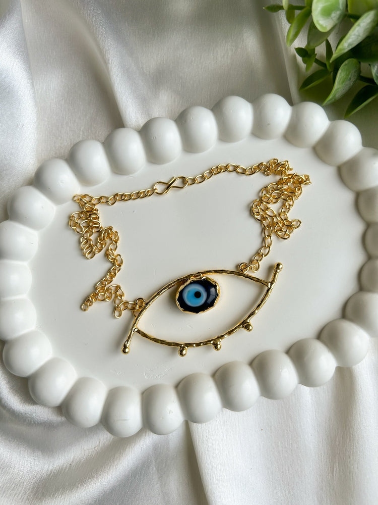 Evil Eye Brass Necklace